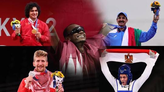 حصيلة ميداليات الدول العربية بعد منافسات اليوم الأحد في أولمبياد 2020